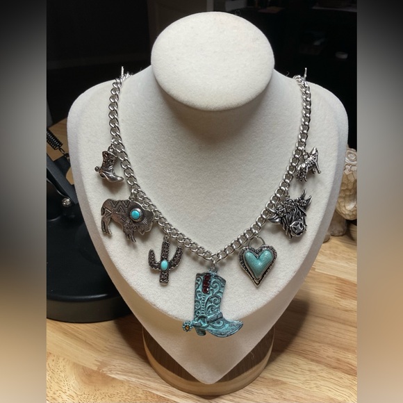 Western Theme: Stainless Steal Charm Necklace - Picture 7 of 7